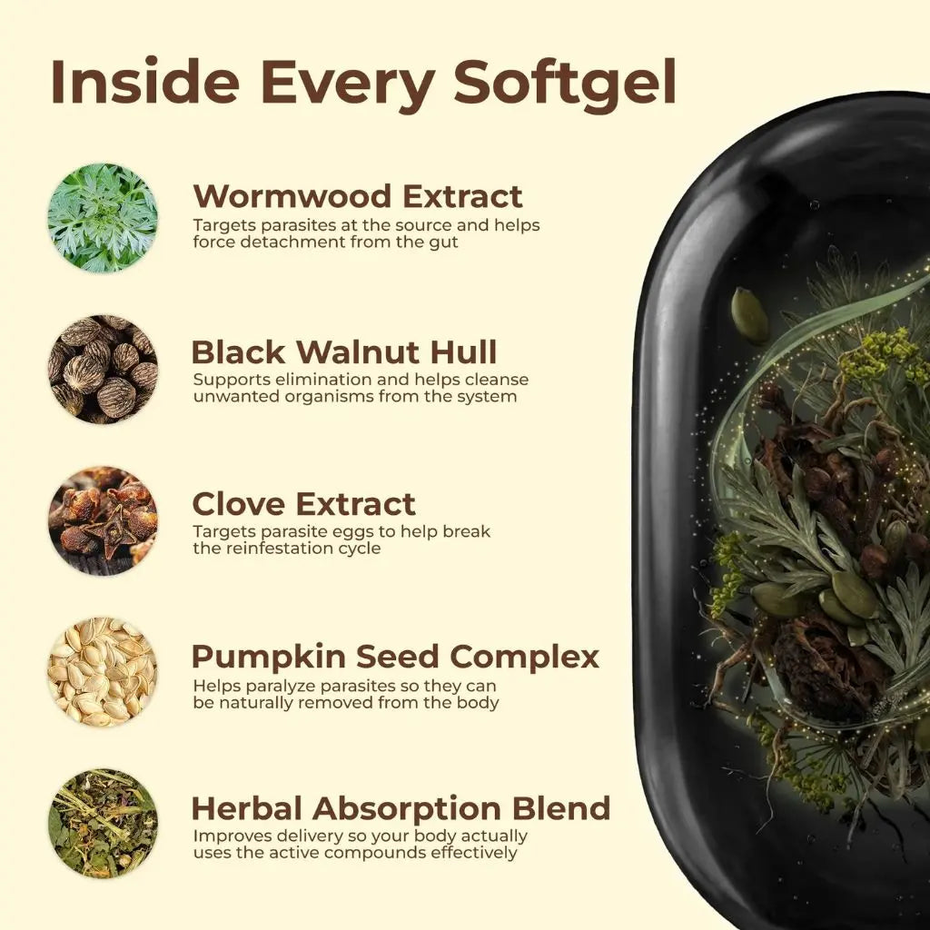 NORIVA™ Wormwood Black Walnut Cloves — Flush Out Hidden Parasites & Larva